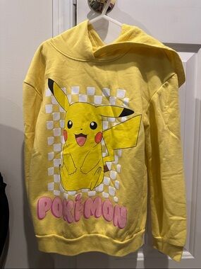 Pokemon Yellow Pikachu Hoodie with Pink Logo